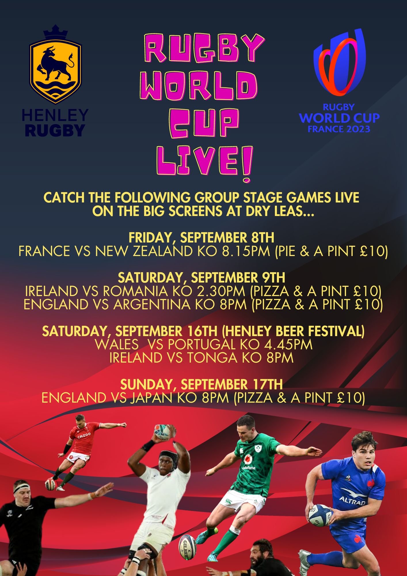 Henley Rugby Watch the Rugby World Cup at Dry Leas!